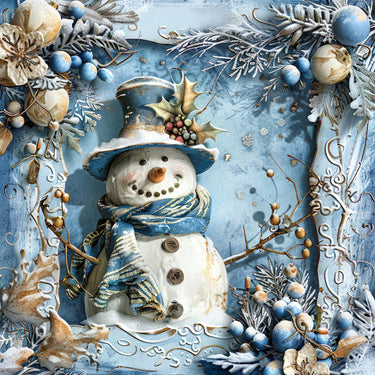 Blue Snowman Sign, DCO-102104, Sign For Wreath, 10x10in Metal Sign